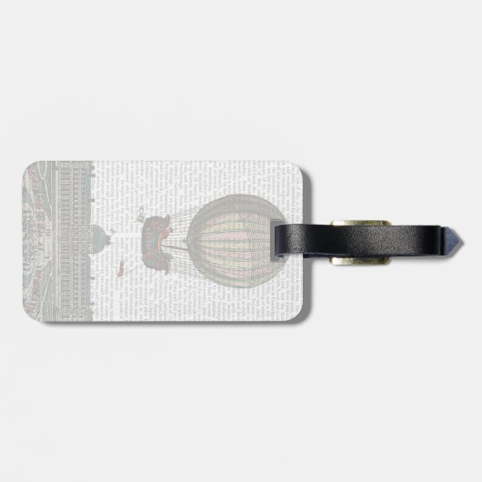 Luchthaven over de stad bagagelabel (Achterkant horizontaal)