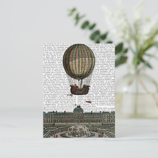 Luchthaven over de stad briefkaart (Staand voorkant)