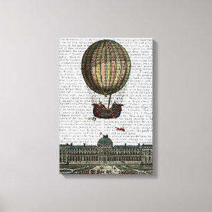 Luchthaven over de stad canvas afdruk