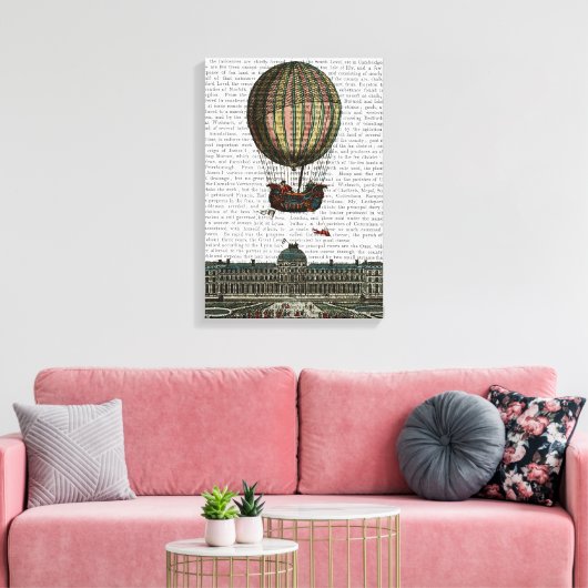 Luchthaven over de stad canvas afdruk (Insitu (Woonkamer))