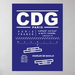 Luchthaven Parijs Charles de Gaulle CDG Poster