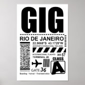 Luchthaven Rio de Janeiro GIG Poster (Voorkant)