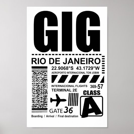 Luchthaven Rio de Janeiro GIG Poster (Voorkant)