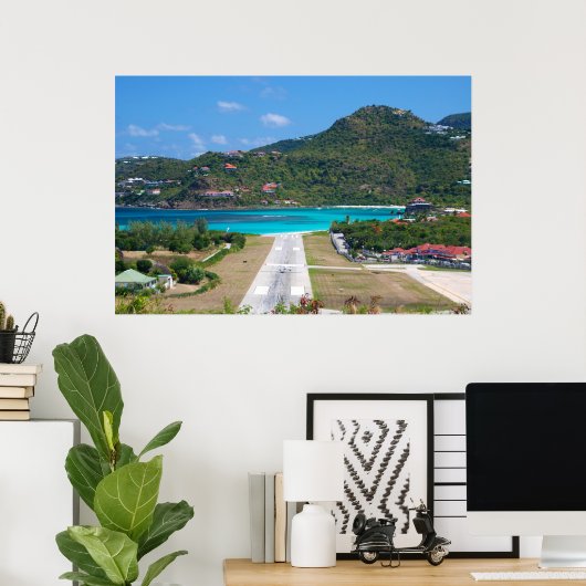 Luchthaven Saint Barthélemy (St. Barts) Poster (Thuiskantoor)