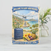 Luchthaven Saint-Barthélemy (vintage) Kaart (Staand voorkant)