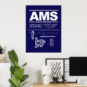 Luchthaven Schiphol Amsterdam AMS Poster (Thuiskantoor)