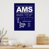 Luchthaven Schiphol Amsterdam AMS Poster (Keuken)