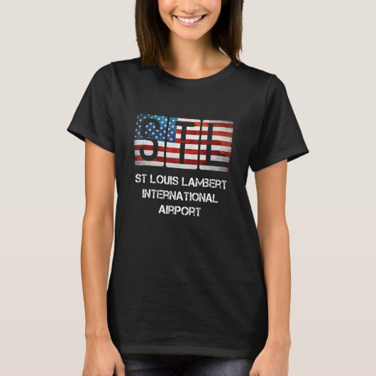 Luchthaven St Louis Lambert Onderdruk Amerikaanse  T-shirt (Voorkant)