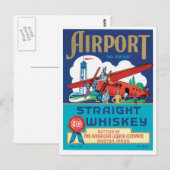 Luchthaven Straight Whiskey Boston Massachusetts C Briefkaart (Voorkant / Achterkant)