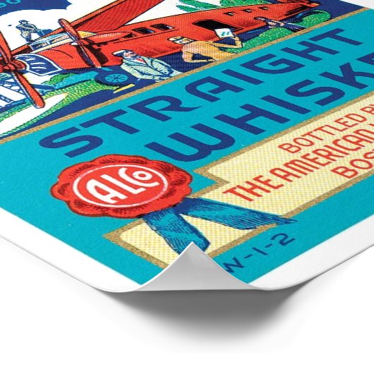 Luchthaven Straight Whiskey Boston Massachusetts Poster (Hoek)