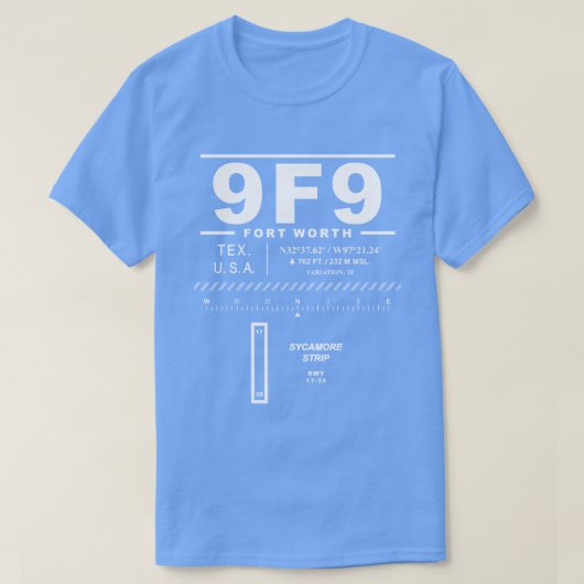 Luchthaven Sycamore Strip 9F9 T-Shirt (Design voorkant)
