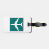 Luchthaven Symbool Teken Vliegtuigreis Icon Bagagelabel (Achterkant horizontaal)