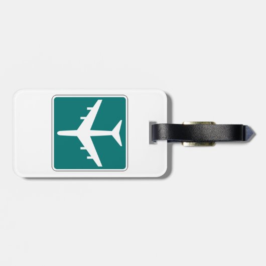 Luchthaven Symbool Teken Vliegtuigreis Icon Bagagelabel (Achterkant horizontaal)