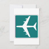 Luchthaven Symbool Teken Vliegtuigreis Icon Bedankkaart (Voorkant)