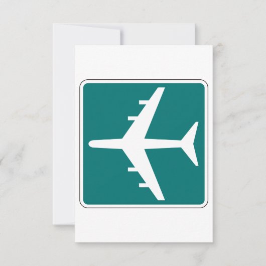 Luchthaven Symbool Teken Vliegtuigreis Icon Bedankkaart (Voorkant)