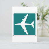 Luchthaven Symbool Teken Vliegtuigreis Icon Bedankkaart (Staand voorkant)