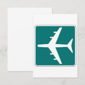 Luchthaven Symbool Teken Vliegtuigreis Icon Bedankkaart (Voorkant / Achterkant)
