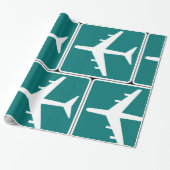 Luchthaven Symbool Teken Vliegtuigreis Icon Cadeaupapier (Uitgerold)