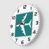 Luchthaven Symbool Teken Vliegtuigreis Icon Grote Klok (Hoek)