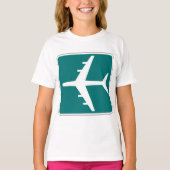 Luchthaven Symbool Teken Vliegtuigreis Icon T-shirt (Voorkant)