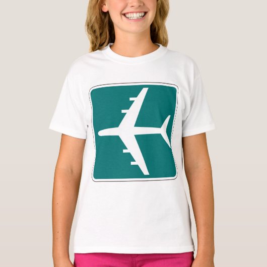 Luchthaven Symbool Teken Vliegtuigreis Icon T-shirt (Voorkant)