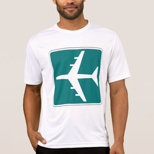 Luchthaven Symbool Teken Vliegtuigreis Icon T-shirt (Voorkant)