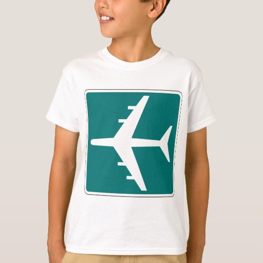 Luchthaven Symbool Teken Vliegtuigreis Icon T-shirt (Voorkant)
