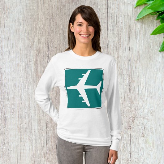 Luchthaven Symbool Teken Vliegtuigreis Icon T-shirt