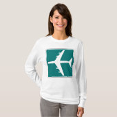 Luchthaven Symbool Teken Vliegtuigreis Icon T-shirt (Voorkant volledig)