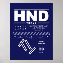 Luchthaven Tokio Haneda HND Poster