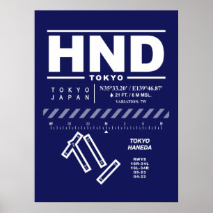 Luchthaven Tokio Haneda HND Poster