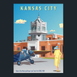 Luchthaven van Kansas City Art Deco Poster<br><div class="desc">Dit is een hedendaags ontwerp, dat in 2010 door de luchtvaartkunstenaar Rosie Louise werd ontworpen. Het is GEEN oud poster dat door een niet-artiest wordt gereproduceerd. Dit show de lange verwoeste luchthaven van Kansas City in de jaren twintig in de Art Deco glory. Het afgebeeld vliegtuig is een Reisvliegtuig 5000...</div>