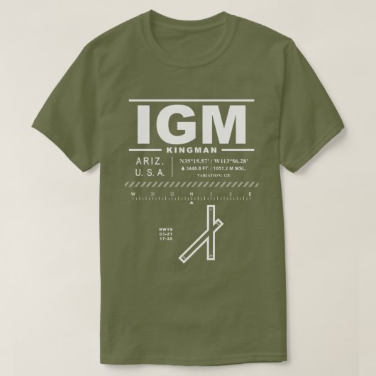 Luchthaven van Kingman IGM T-Shirt (Design voorkant)