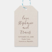 Luchthaven van koperen Sepia Romantic Cadeaulabel (Achterkant)