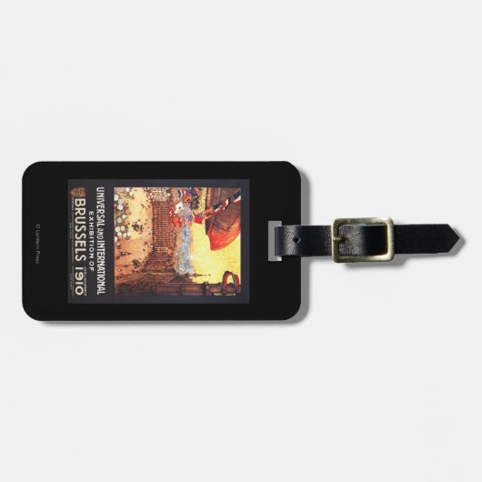 Luchthaven van Lebaudy met wereldvlaggen bij Expo Bagagelabel (Voorkant horizontaal)