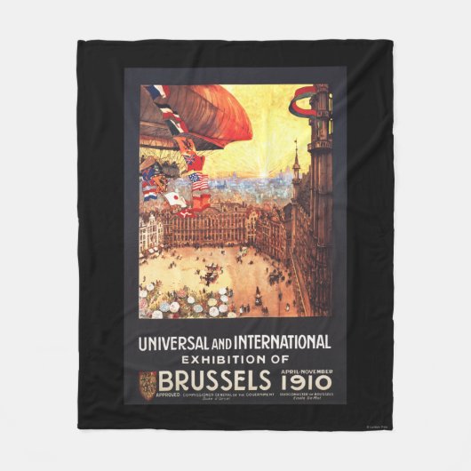 Luchthaven van Lebaudy met wereldvlaggen bij Expo Fleece Deken (Voorkant)