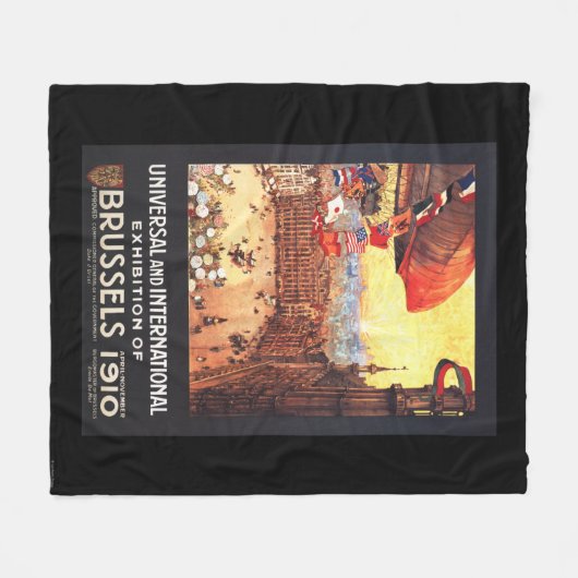 Luchthaven van Lebaudy met wereldvlaggen bij Expo Fleece Deken (Voorkant (Horizontaal))