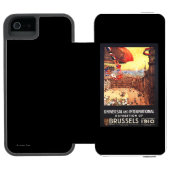 Luchthaven van Lebaudy met wereldvlaggen bij Expo Incipio iPhone Portemonnee Hoesje (Agenda Open)