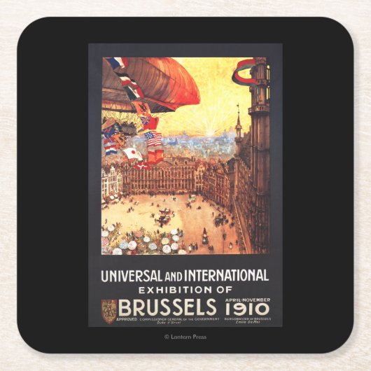 Luchthaven van Lebaudy met wereldvlaggen bij Expo Kartonnen Onderzetters (Voorkant)