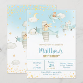 Luchthaven voor landdieren sterren Sky Birthday Bo Kaart