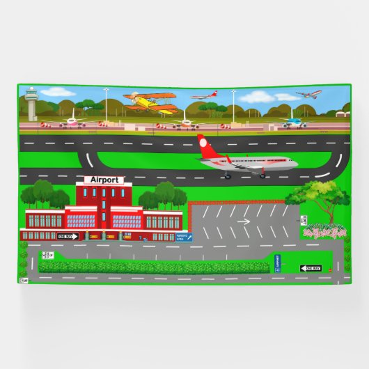 Luchthaven voor Play 6x10 Spandoek (Horizontaal)