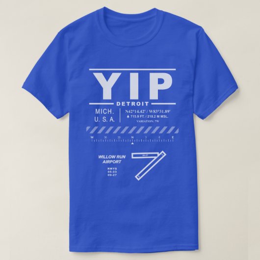 Luchthaven Willow Run YIP T-shirt (Design voorkant)