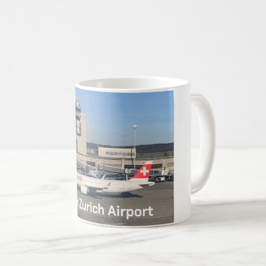 Luchthaven Zürich met een Swiss Airlines Airbus A3 Koffiemok (Voorkant rechts)