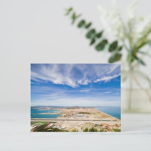 Luchthavenbaan Gibraltar en La Linea in Spanje Briefkaart (Staand voorkant)