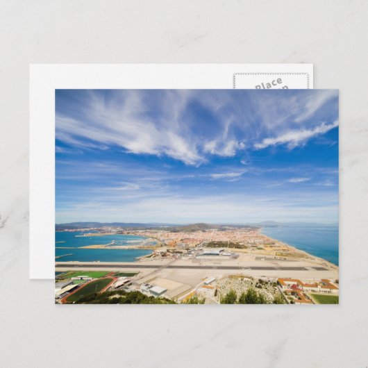 Luchthavenbaan Gibraltar en La Linea in Spanje Briefkaart (Voorkant / Achterkant)