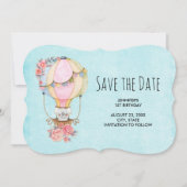 Luchthavenballon met Beer Waterverf op zaterdag Save The Date (Voorkant)