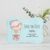 Luchthavenballon met Beer Waterverf op zaterdag Save The Date (Staand voorkant)