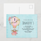 Luchthavenballon met Beer Waterverf op zaterdag Uitnodiging Briefkaart (Voorkant / Achterkant)