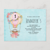 Luchthavenballon met Beer Waterverf op zaterdag Uitnodiging Briefkaart (Voorkant)