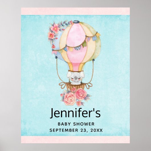 Luchthavenballon met Beer Waterverf Poster (Voorkant)